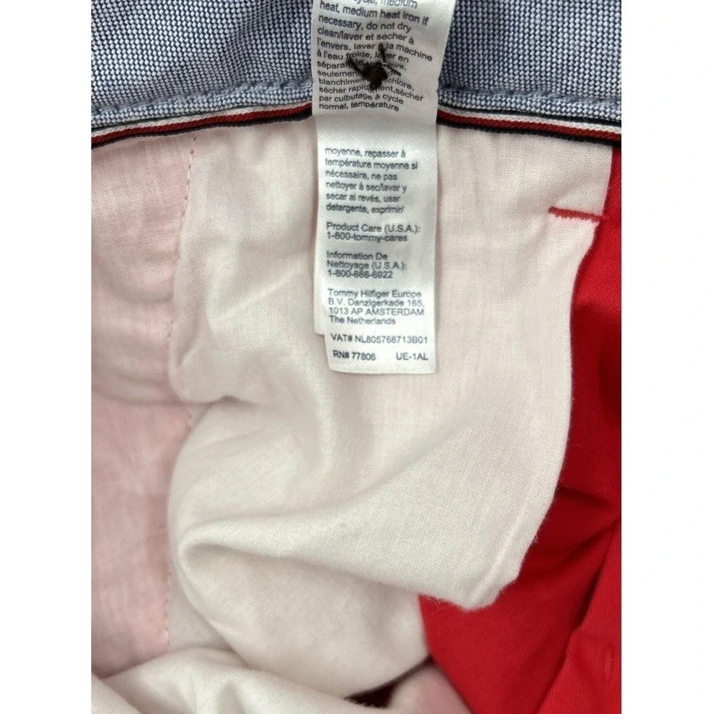 Tommy Hilfiger Red Slim Fit Stretch Pants - Sz 36W/30
